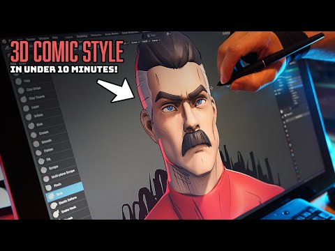 Sculpting Omni-Man in Blender (2D to 3D) + Grease Pencil Tutorial