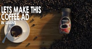 lets make a coffee product commercial in blender