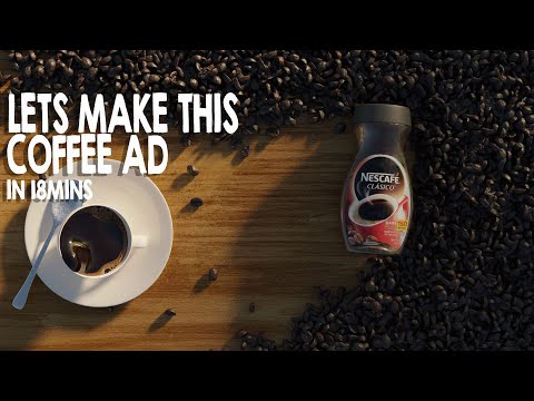 lets make a coffee product commercial in blender