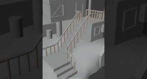 Simple railing made in Blender