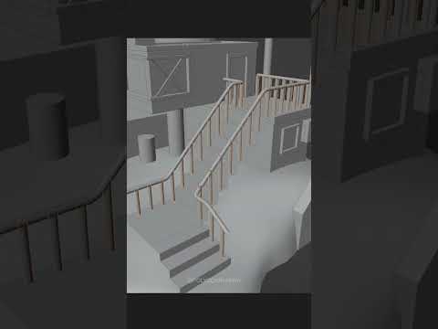 Simple railing made in Blender