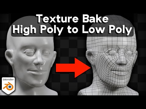 Texture Bake High Poly Details to a Low Poly Mesh (Blender Tutorial)