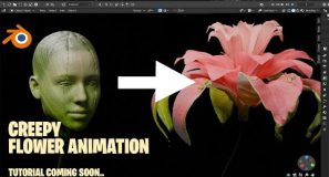 creepy face changes into flower blender animation – teaser