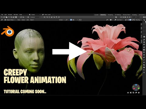 creepy face changes into flower blender animation – teaser