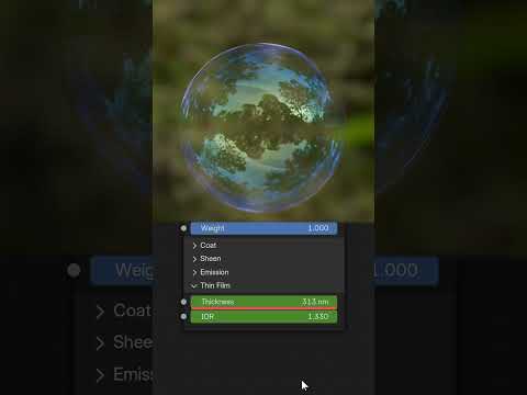 Add a thin film material effect in Cycles, Blender 4.2