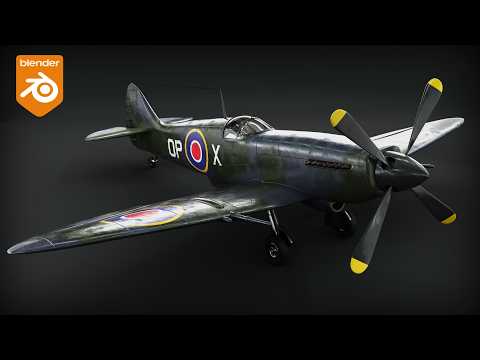 How I Created this Supermarine Spitfire 3d Model in Blender 🛩️