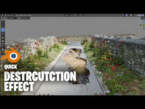 making a road destruction effect in blender