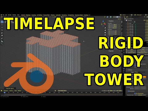 Timelapse Rigid Body Tower Build Blender