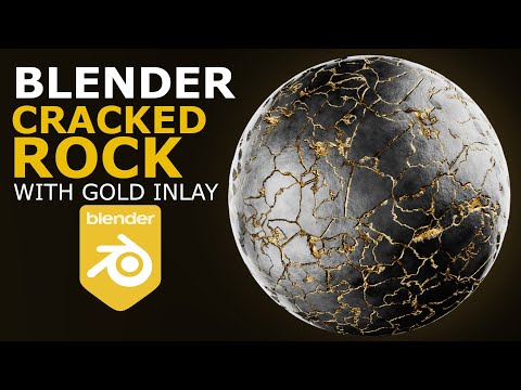 Blender: Cracked Rock With Gold Inlay | Material Tutorial