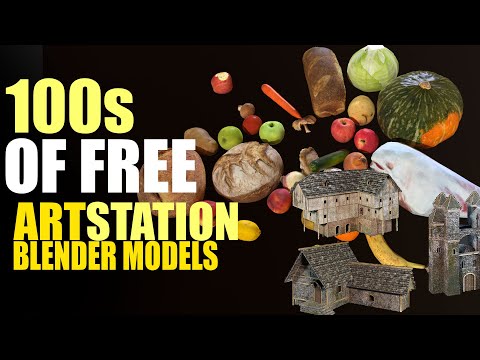 100s of free Artstation assets for blender