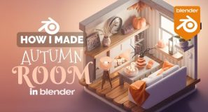 Autumn Living Room in Blender – 3D Modeling Process | Polygon Runway