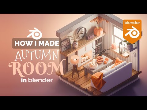 Autumn Living Room in Blender – 3D Modeling Process | Polygon Runway