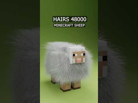 3K vs 48K Minecraft Sheep Simulation #blender #animation #mincraft #gaming