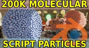 200K Molecular Script Particles With Forcefields Blender