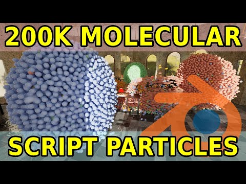 200K Molecular Script Particles With Forcefields Blender