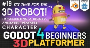 Godot 4 3D Platformer Lesson #19: 3D Rigged, Animated, Playable Character!