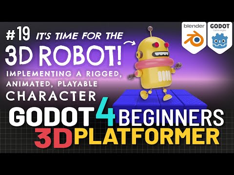 Godot 4 3D Platformer Lesson #19: 3D Rigged, Animated, Playable Character!