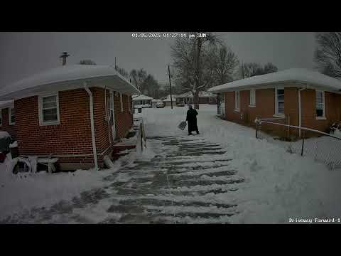 My Brother Shoveling Snow   Me Trolling Him Through Security Camera