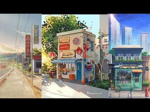 🔴 blender live  – making cute Japanese anime shops in blender