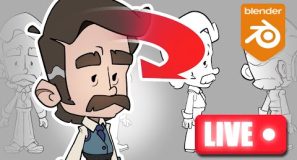 Rigging a 360 Character in Blender Grease Pencil | Live Stream