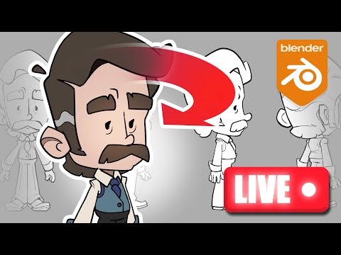 Rigging a 360 Character in Blender Grease Pencil | Live Stream