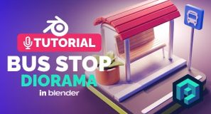 Blender 3D Bus Stop Diorama Tutorial | Polygon Runway