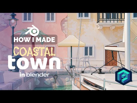 Coastal Town Scene in Blender – 3D Modeling Process | Polygon Runway