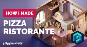 Isometric Pizza Restaurant in Blender – 3D Modeling Process | Polygon Runway
