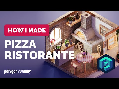 Isometric Pizza Restaurant in Blender – 3D Modeling Process | Polygon Runway