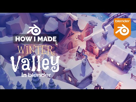 Winter Low Poly Village in Blender – 3D Modeling Process | Polygon Runway