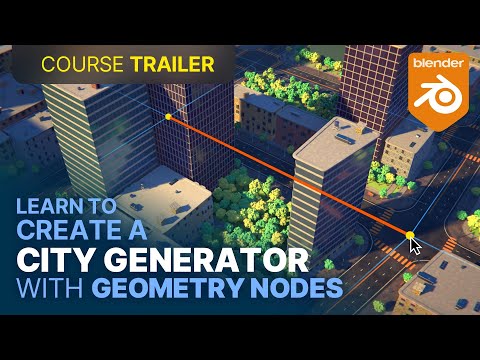 Learn to create a procedural city with Blender and Geometry Nodes | BCITY | Course Trailer