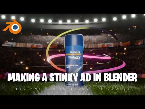 making a stink perfume commercial in blender