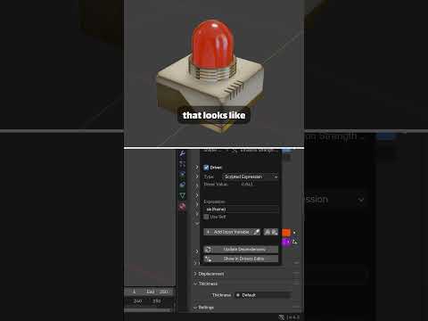A quick way to animate a flashing light with drivers in Blender #b3d #3d #blender3d