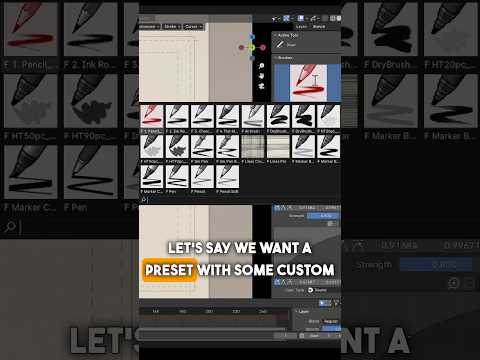 💡 How to make your own presets in Blender #blender #blendertraining #blendergreasepencil