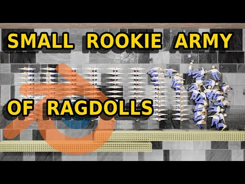 Small Rookie Army Blender Rigid Body Ragdolls