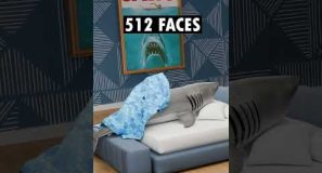 Shark Cloth Sim – Face Count Increase #blender #3d #animation