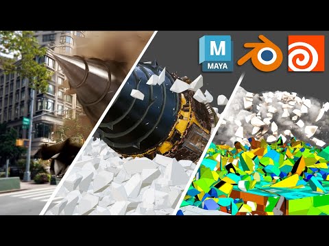 NYC City 3D Destruction Workflow in Blender, Maya, & Houdini