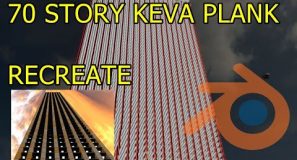 70 Story Keva Plank Building Destruction REMAKE With SoundFX
