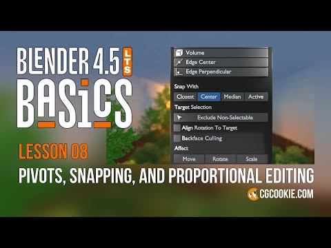 Pivots, Snapping, and Proportional Editing in Blender – BLENDER 4.5 BASICS (part 8)