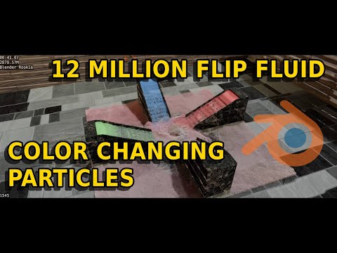 Flip Fluid Color Mixing Version 2 Over 12M Fluid Particles