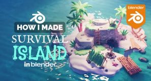 Survival Island in Blender – 3D Modeling Process | Polygon Runway