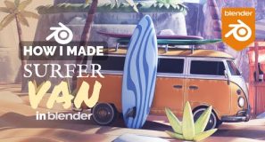 Surfer Van in Blender – 3D Modeling Process | Polygon Runway