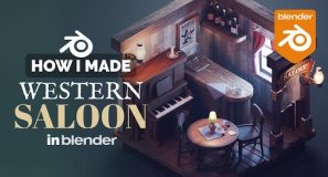 Western Isometric Saloon in Blender – 3D Modeling Process | Polygon Runway