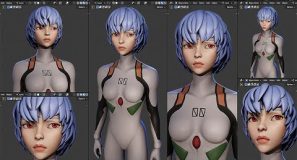 Sculpting Rei Ayanami from Evangelion in Blender (FULL TIMELAPSE)