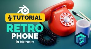 Blender Retro Phone with Spiral Cord Tutorial | Polygon Runway