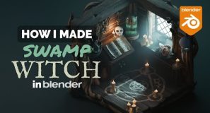 Swamp Witch Diorama in Blender – 3D Process