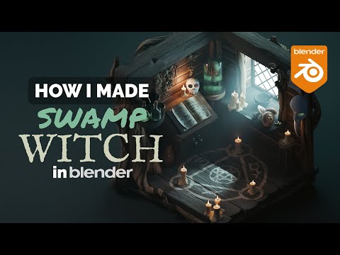 Swamp Witch Diorama in Blender – 3D Process