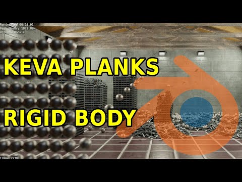 Yet Another Keva Plank Rigid Body Simulation Made Using Blender