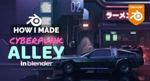 Cyberpunk Alley in Blender – 3D Modeling Process | Polygon Runway