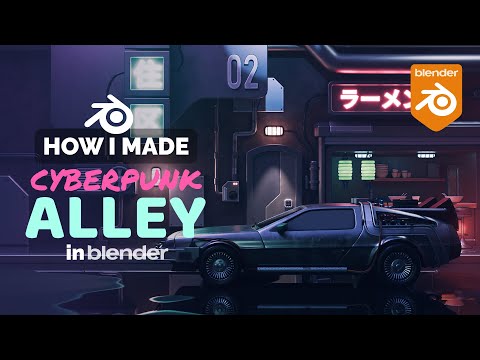 Cyberpunk Alley in Blender – 3D Modeling Process | Polygon Runway